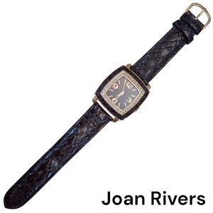 Joan Rivers Brown and Gold Watch With Crystal Detailing